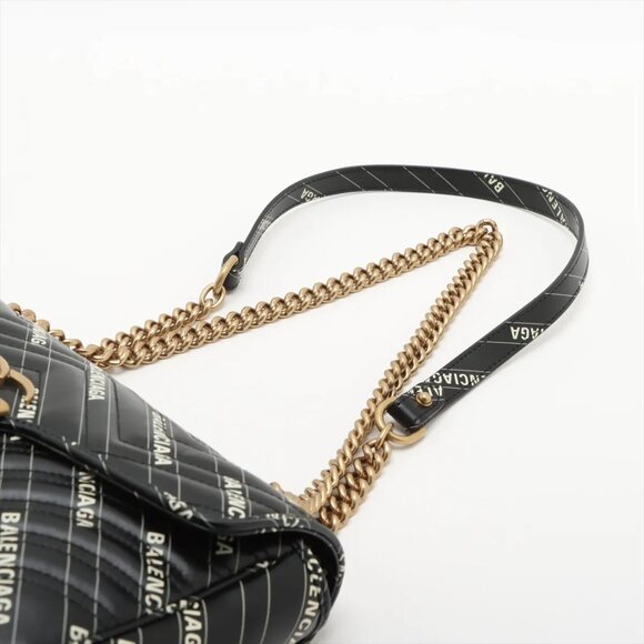 Gucci x Balenciaga GG Marmont Leather Chain Shoulder Bag – Black - Picture 5 of 9